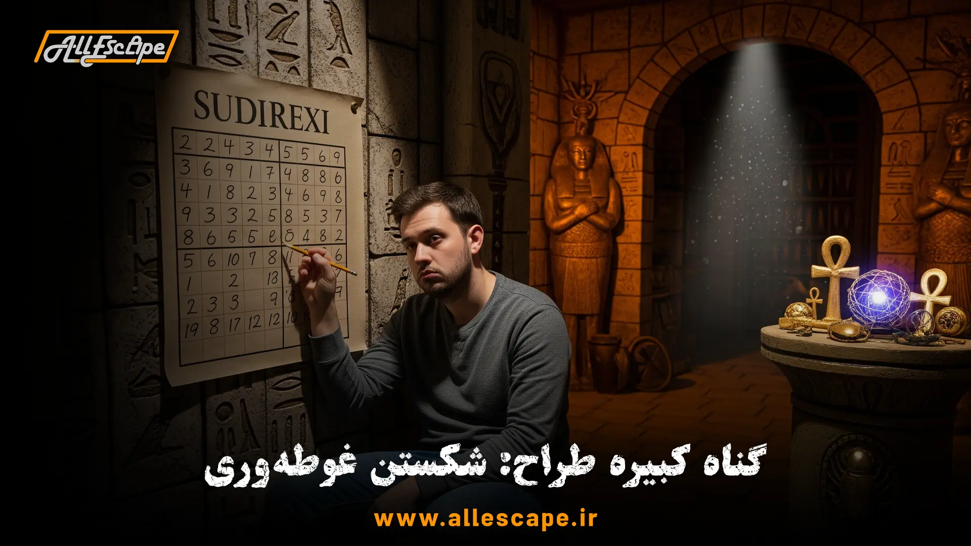 بازیکنی که در یک اتاق فرار به خاطر وجود یک معمای بیربط به داستان، جادوی غوطهوری در بازی را از دست داده است.