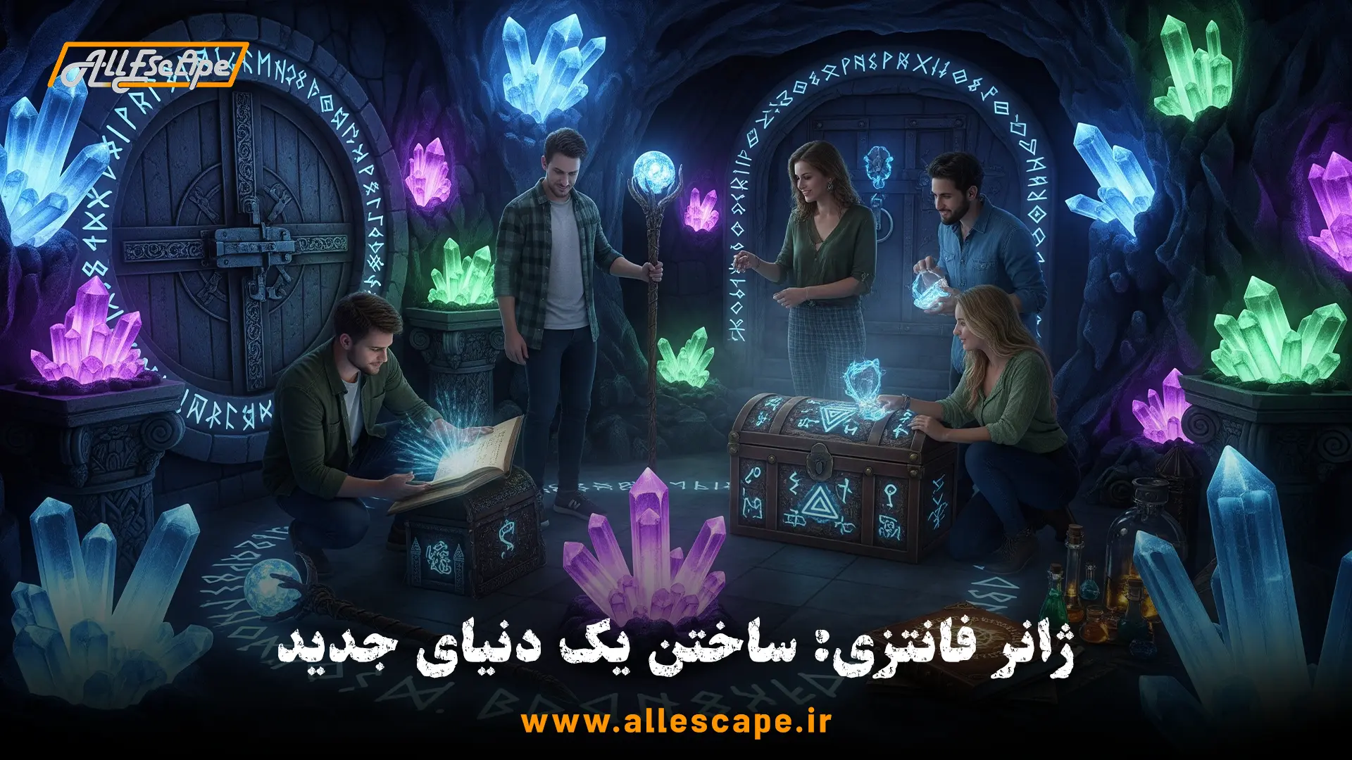 یک صحنه جادویی از اتاق فرار فانتزی و افسانه‌ای که بر غوطه‌وری کامل و خلق یک دنیای جدید تاکید دارد.