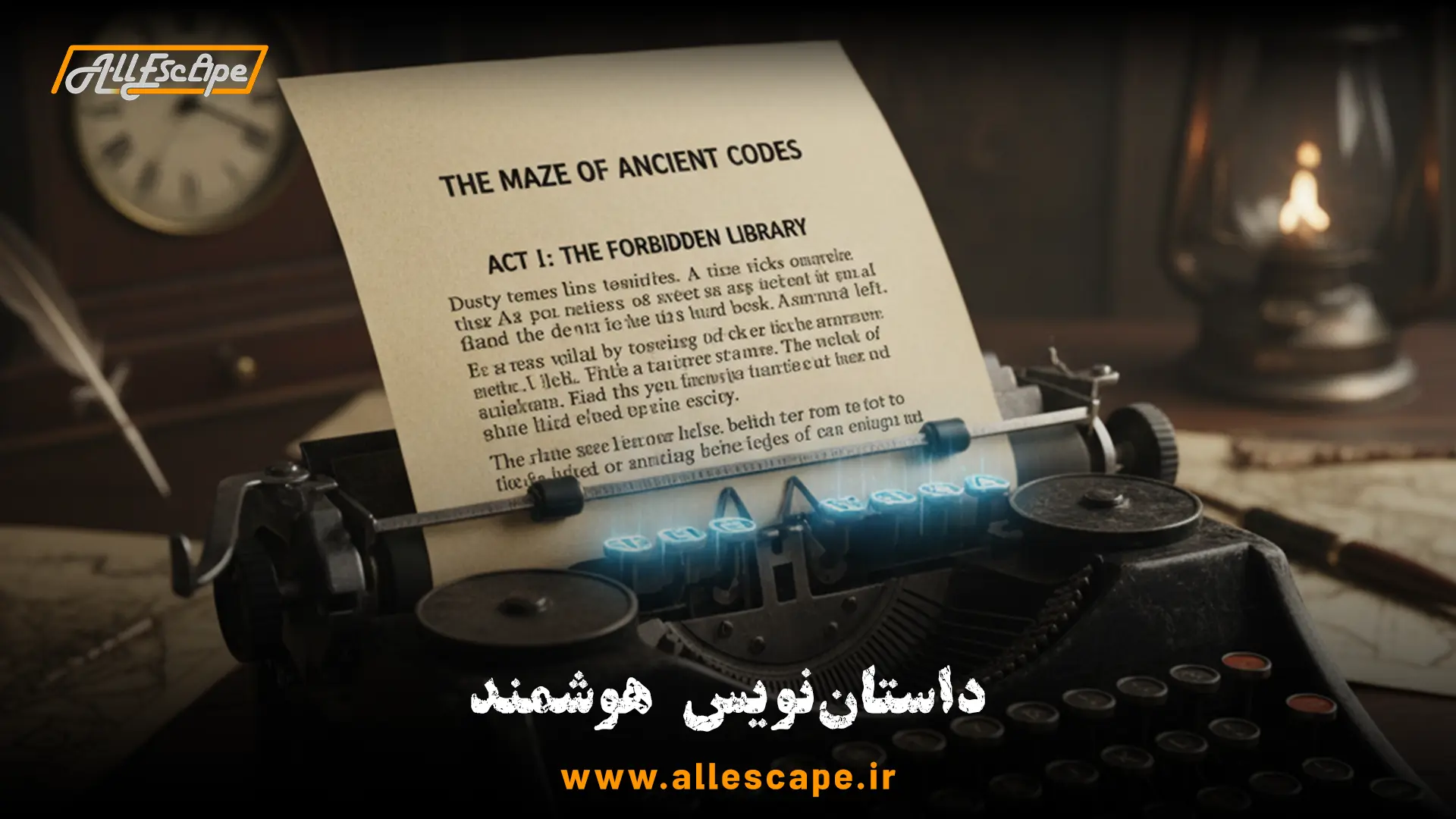 استفاده از هوش مصنوعی مانند ChatGPT برای نوشتن سناریو و طراحی معماهای روایی اتاق فرار.