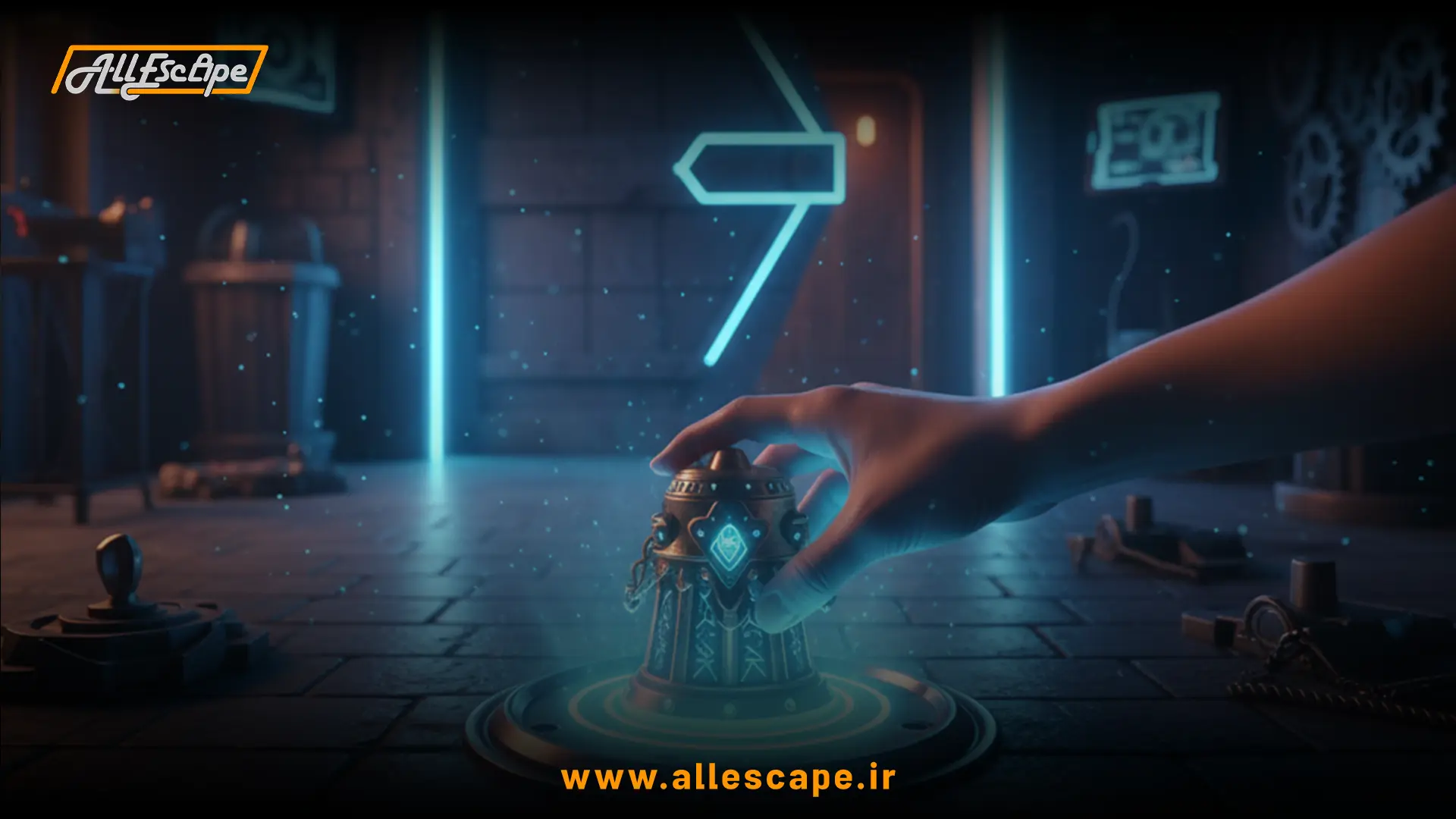 غوطه‌وری بازیکن در اتاق فرار با فعال شدن درب مخفی توسط گجت الکترونیکی